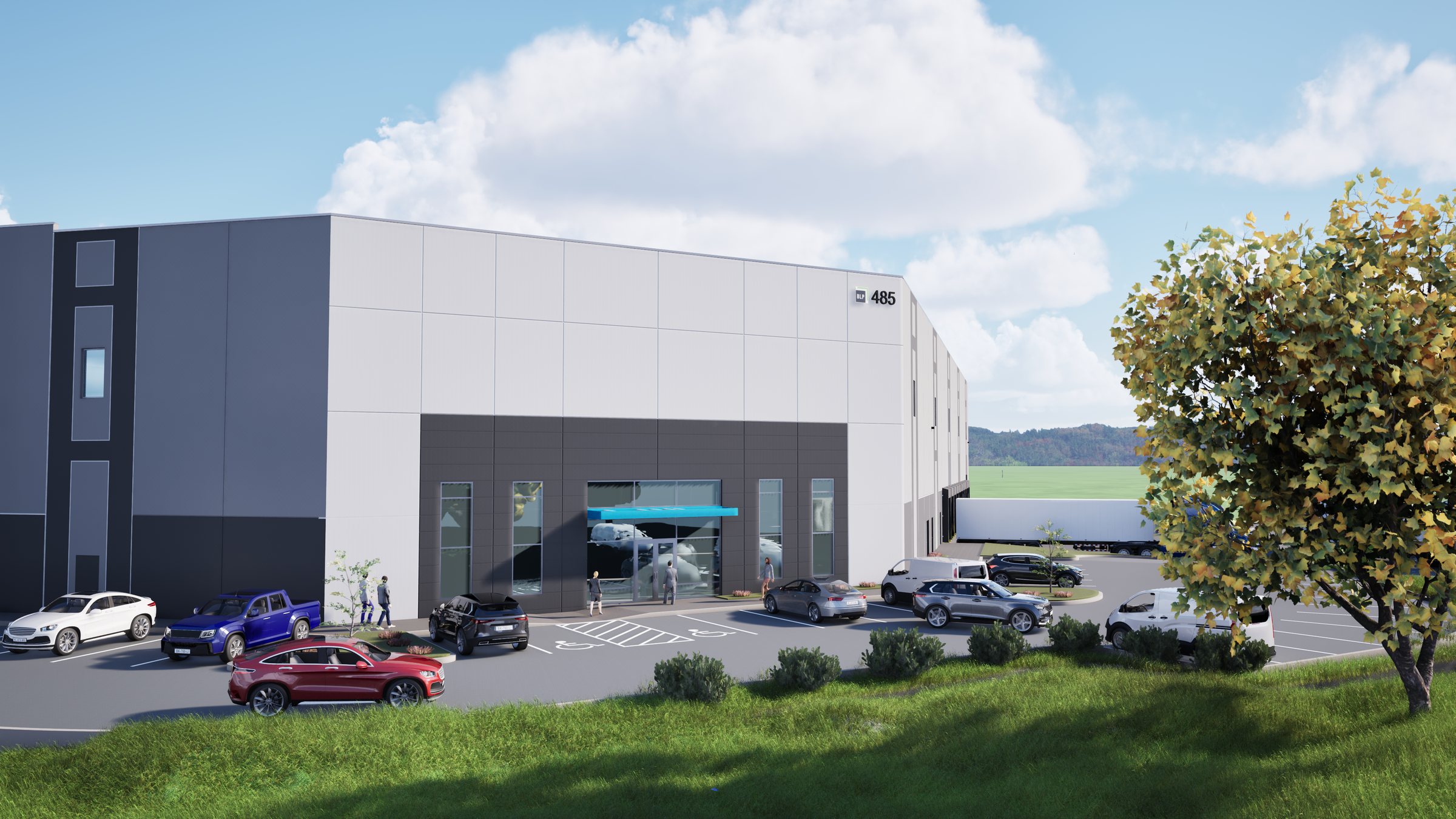 Design visualization of a distribution warehouse at 485 Elizabeth Avenue