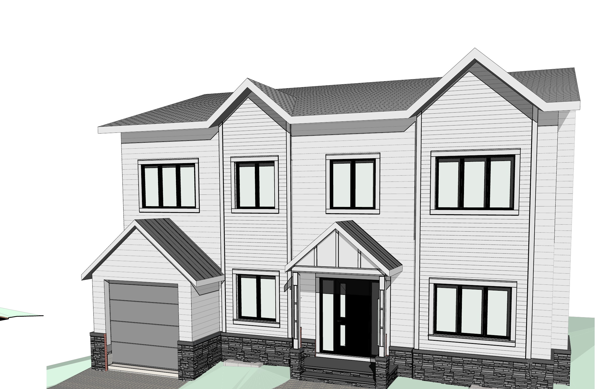 Architectural study for a second-story residential addition in Closter